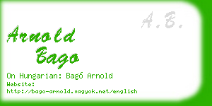 arnold bago business card